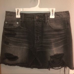 AE Destroyed Denim Skirt